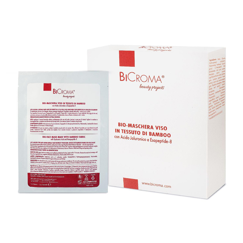 Bicroma-scatola+busta Bio maschera in tessuto